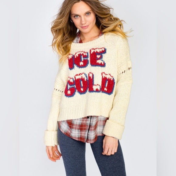Wildfox Ice Cold Knit Sweater Size Medium - Picture 1 of 4